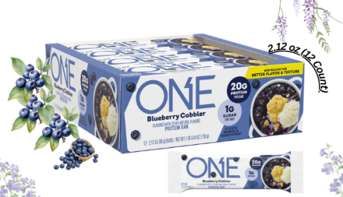 ONE Blueberry Cobbler Flavored Protein Bars, 2.12 oz (12 Count)