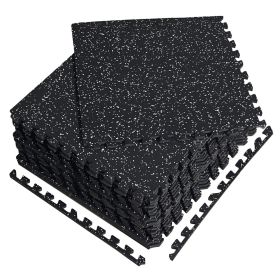 0.56 Inch EVA Foam Puzzle Exercise Mat - 12 Pieces for Home Gym, Shock-Absorbing Noise Reduction, Workout Equipment, Easy Assembly Gym Flooring