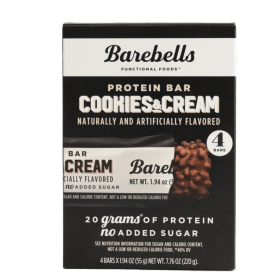 Barebells Protein Bars with 20g High Protein, 1.9oz Bars, Cookies & Cream - 4 Count
