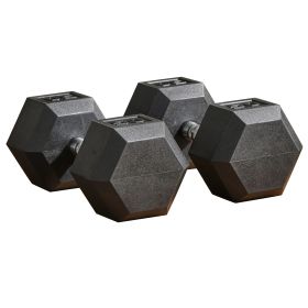 2 x 50lbs Hex Dumbbell Set, Rubber Weights Exercise Fitness Dumbbells with Non-Slip Handles, Anti-roll, for Women or Men Home Gym Workout