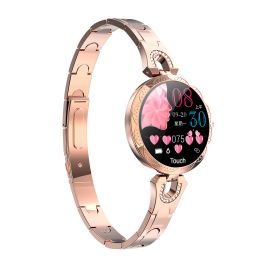 Fashion Women's Smart Watch Waterproof Wearable Device Heart Rate Monitor Sports Smartwatch for Women Ladies (Option: Rose gold)