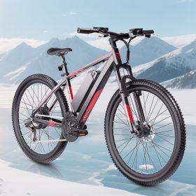 350W 20in City Electric Bike, 40km Range, 21-Speed Gears, Mechanical Disc Brakes (Color: Red)