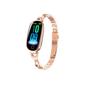 Gold Smartwatch For Women Compatible For Android& IOS,Bling Smart Bracelet With Female Menstrual Cycle Heart Rate Blood Pressure Remote Photograp (Color: Gold)