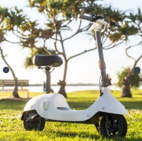 Seat Included  Ceetle  E-Scooter - Convertible Seat, 220lb Load, 18 Mi Range (Option: EA10C White)