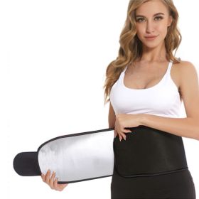 Waist Trimmer Belt Weight Loss Girdle Gym Sweat Slim Wrap Fat Burning Straps For Women Men Body Shapper (Option: BlackSilver)
