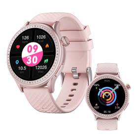 Round Screen Smartwatch, 1.43in HD 3ATM Waterproof, Equipped With Heart Rate Detection, Sleep Monitoring, And Step Tracking,100 Sports Modes Move (Color: Pink)