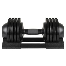 52LBS Adjustable dumbbell steel and plastic(Rubber coated dumbbell) (Color: as Pic)