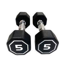 Octagon Dumbbell for Commercial & Household Fitness Usage (Weights Available: 5LB, Color: Black)