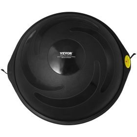 VEVOR Half Exercise Ball Trainer, 26 inch Balance Ball Trainer, 1500lbs Capacity Stability Ball, Yoga Ball with Resistance Bands & Foot Pump (Color: Black, Top Non-Slip Texture: Crescent Pattern)