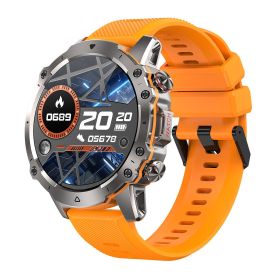 Smart Watch for Men, 1.43" AMOLED HD Full Touch Screen, 100+ Sports Modes, Answer Calls Wirelessly, Fitness Tracker Pedometer Customizable Faces (Color: Orange)
